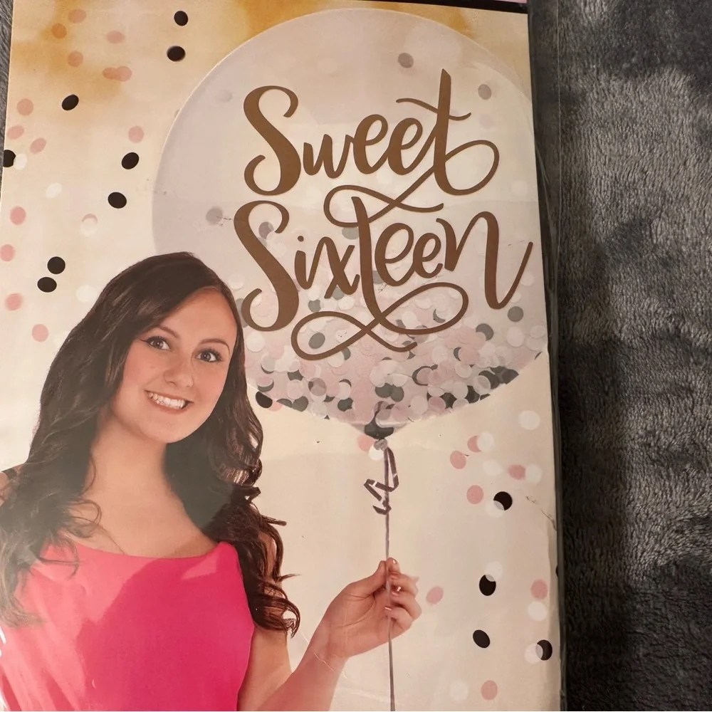 Sweet 16 Party Balloons Confetti Latex Birthday Decorations Pink Black Gold